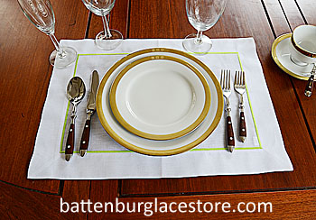 Placemat. LIME PUNCH CORD COLOR. 14"x20" Placemat - Click Image to Close
